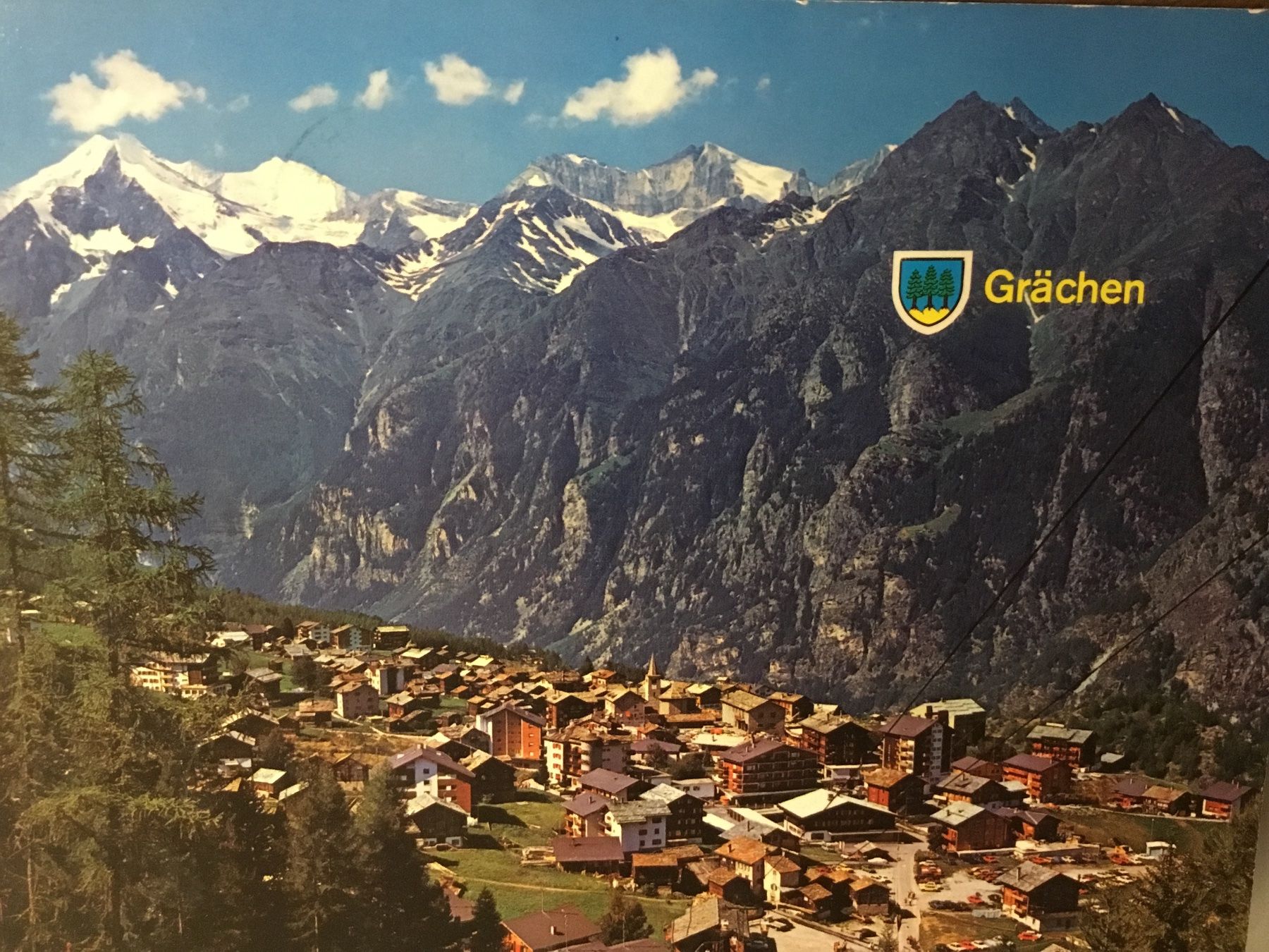 Ansichtskarten: Grächen, Postkarte, Walliser Bergdorf – Gebraucht aus Thierachern von sweden08