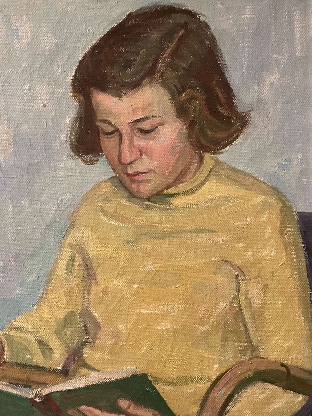 Dipinti: Karl Bürkli - Ölgemälde: Mädchen liest ein Buch, signierte – Usato da Basel venduto da Kaffee_und_Kunst
