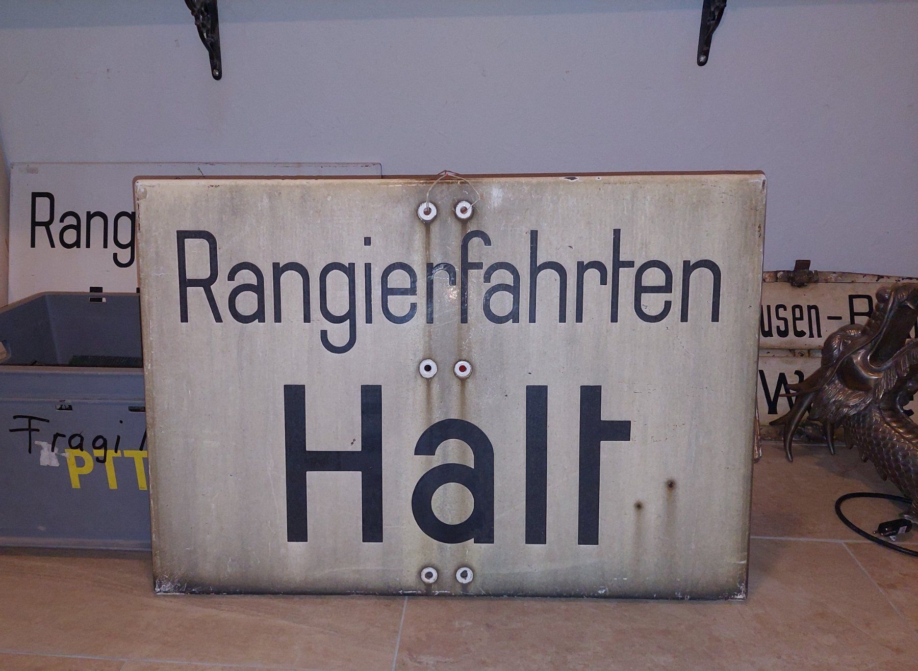 SBB/CFF/FFS Insegne: Schweres Emailschild mit herrlicher Patina – Usato da Siblingen venduto da rantiques