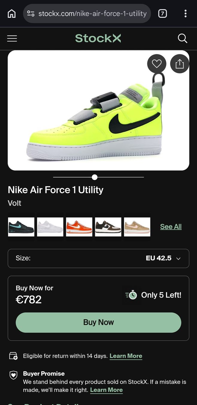 Nike Herrenschuhe: AIR FORCE 1 UTILITY VOLT – Gebraucht aus Biel/Bienne von mes_ms9q 5