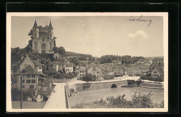 Cartoline postali: AK Aarburg, Teilansicht mit Kirche – Usato da Berlin venduto da bartko-reher