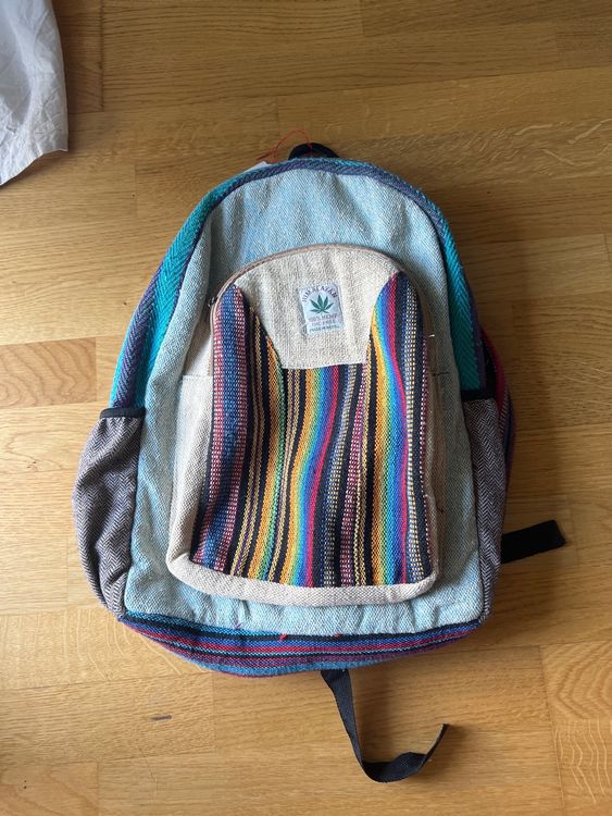 Himalayan Hanf Rucksack Handgefertigt - Unisex Ethno Rucksack Mit Laptopfach Aus Nepal