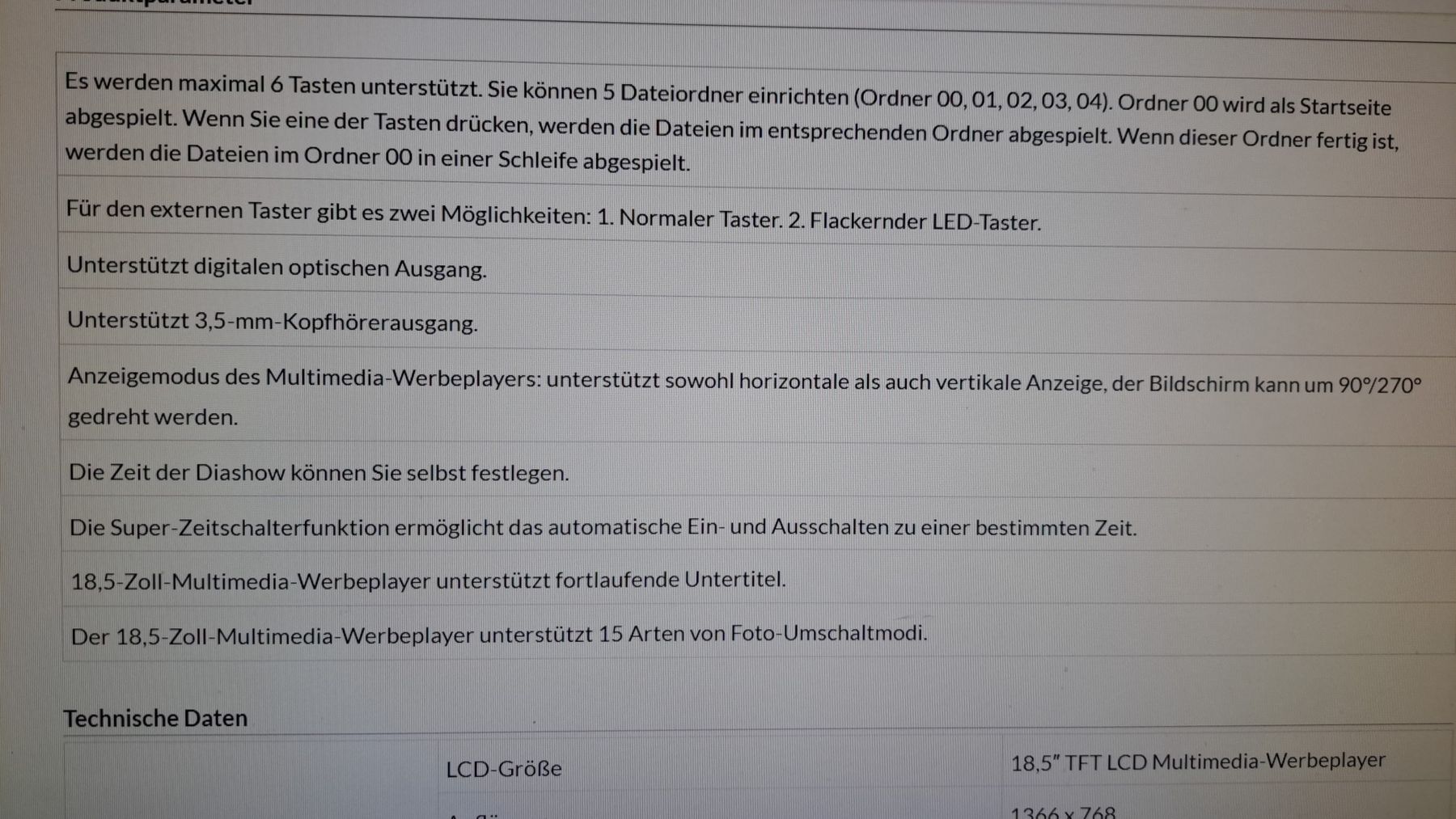 Monitor: 18.6 Zoll LCD Bildschirm Android Digital – Nuovo e nell'imballaggio originale da Guttet-Feschel venduto da Kureto 7