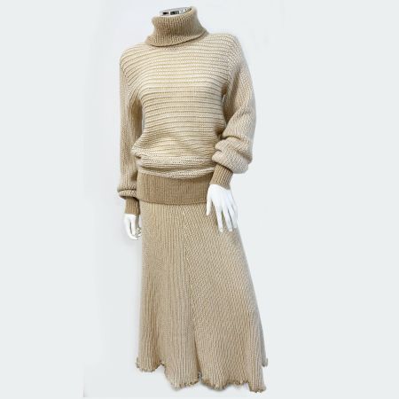 Zweiteiler Gr. XS/S Pullover mit Rollkragen / Rock  1960s
