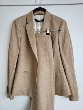 ZARA Damen Anzug, Gr. M (38) - Beige, 100% Leinen