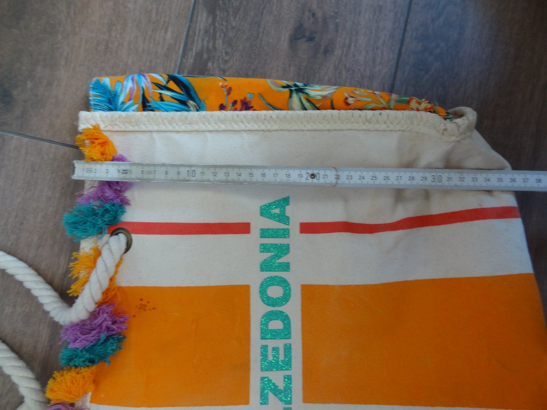 Calzedonia Borse da donna: Sac plage Calzedonia, rayé orange et blanc, fleurs – Usato da Satigny venduto da salvatore73 8