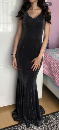 Abendkleid schwarz glitzernd