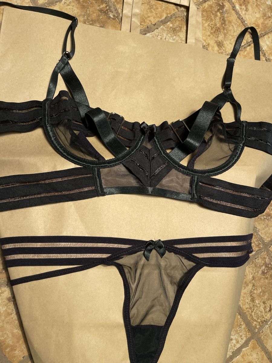 Altra biancheria intima: Completo intimo nero, trasparente e seducente. M/L-Nuovo! – Nuovo e nell'imballaggio originale da Locarno venduto da Fixed8 8