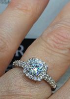 Bague argent avec diamant de moissanite de 0,5 ct GRA