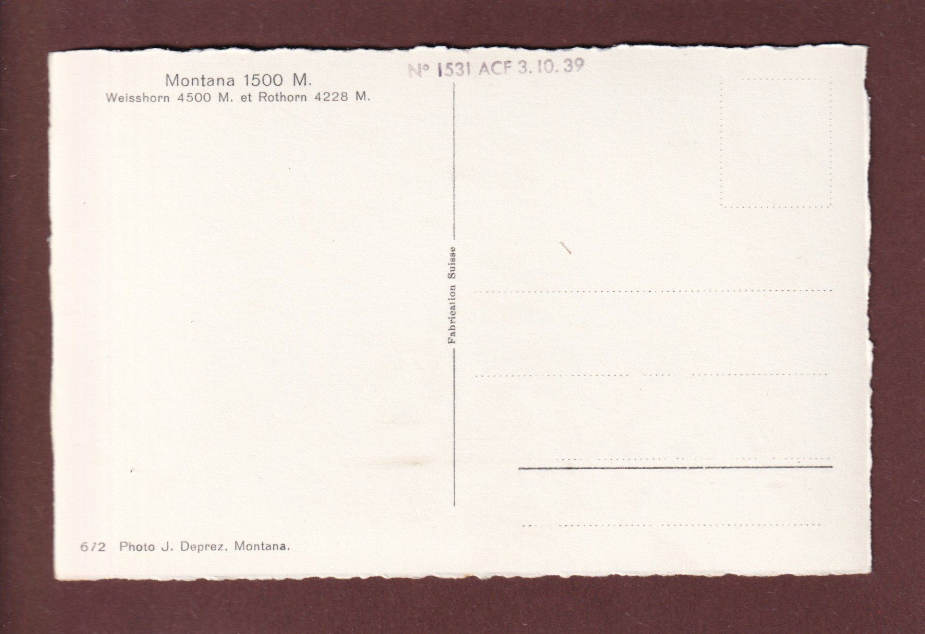 Cartoline postali: MONTANA - Weisshorn - Rothorn – Usato da Pully venduto da nicecards 1