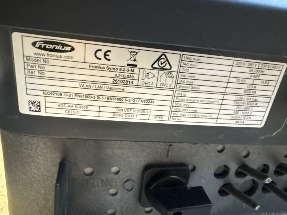 Fronius Inverter: Fronius Symo 8.2-3-M Wechselrichter gebraucht – Usato da Berg SG venduto da Mix70 1