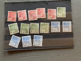 Lot Schweizer Briefmarken HELVETIA – gestempelt (15 Stück)