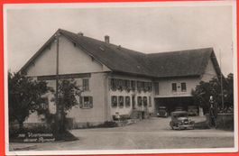 VUISTERNENS devant Romont, Oldtimer, Auto, Garage, Tanksäule