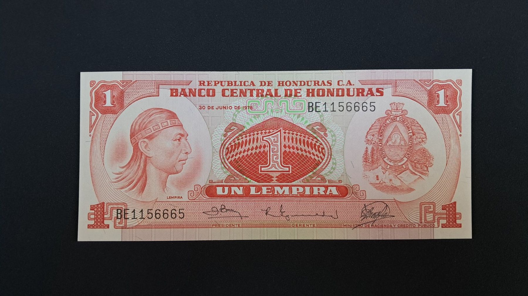 Billets de banque: Honduras 1 Lempira 1978 Unc – Neuf avec emballage d'origine à Lufingen par E-Auktion
