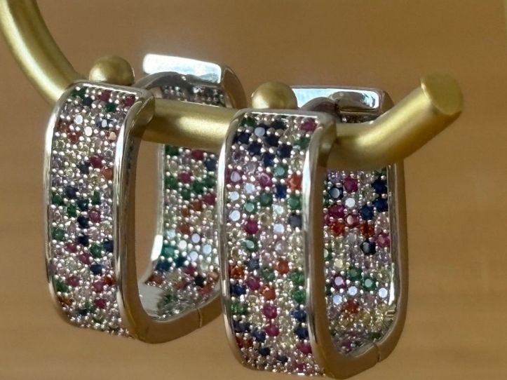Orecchini pendenti & Orecchini a lobo: Luxus EleganteOhrstecker Ohrschmuck Multicolore Farbe:Silber – Nuovo (secondo la descrizione) da Biel-Bienne venduto da Roserosse13 3