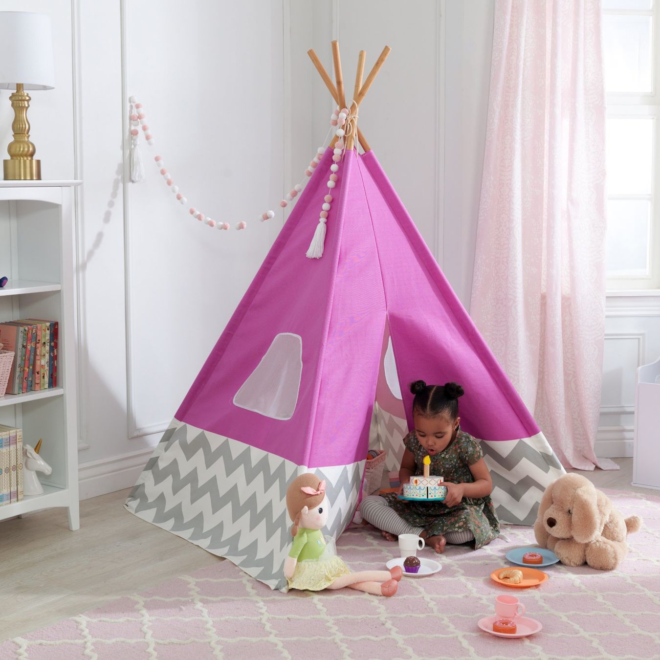 Sonstige Kinderbetten & -möbel: Tipi Zelt Deluxe rosa – Neu und originalverpackt aus Erlinsbach von Home-World 3