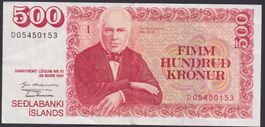 Island 500 Kronur 1981 1. Ausgabe