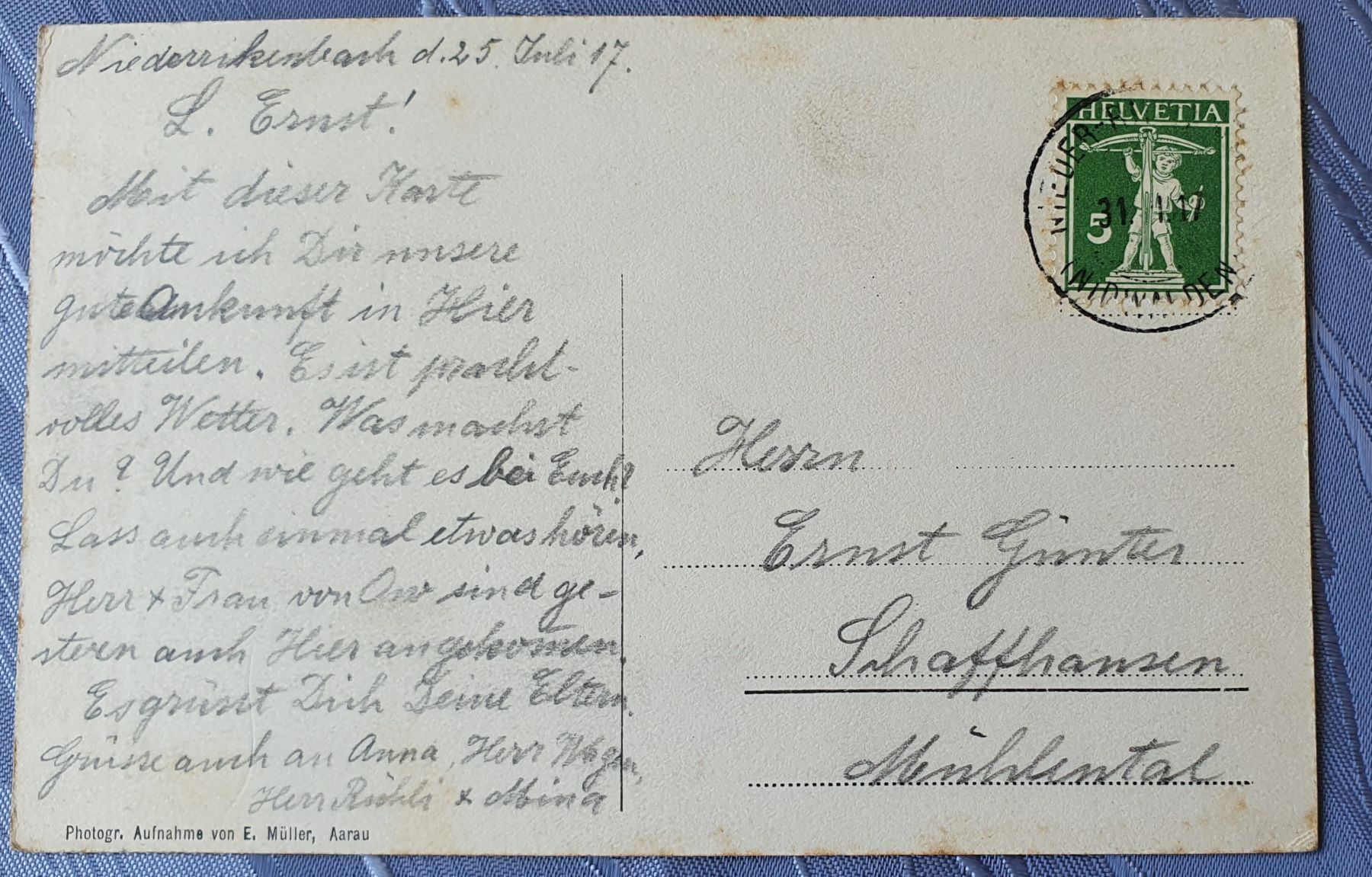 Cartoline postali: Niederrickenbach 1917 – Usato da Kreuzlingen venduto da Rschweiz1 1