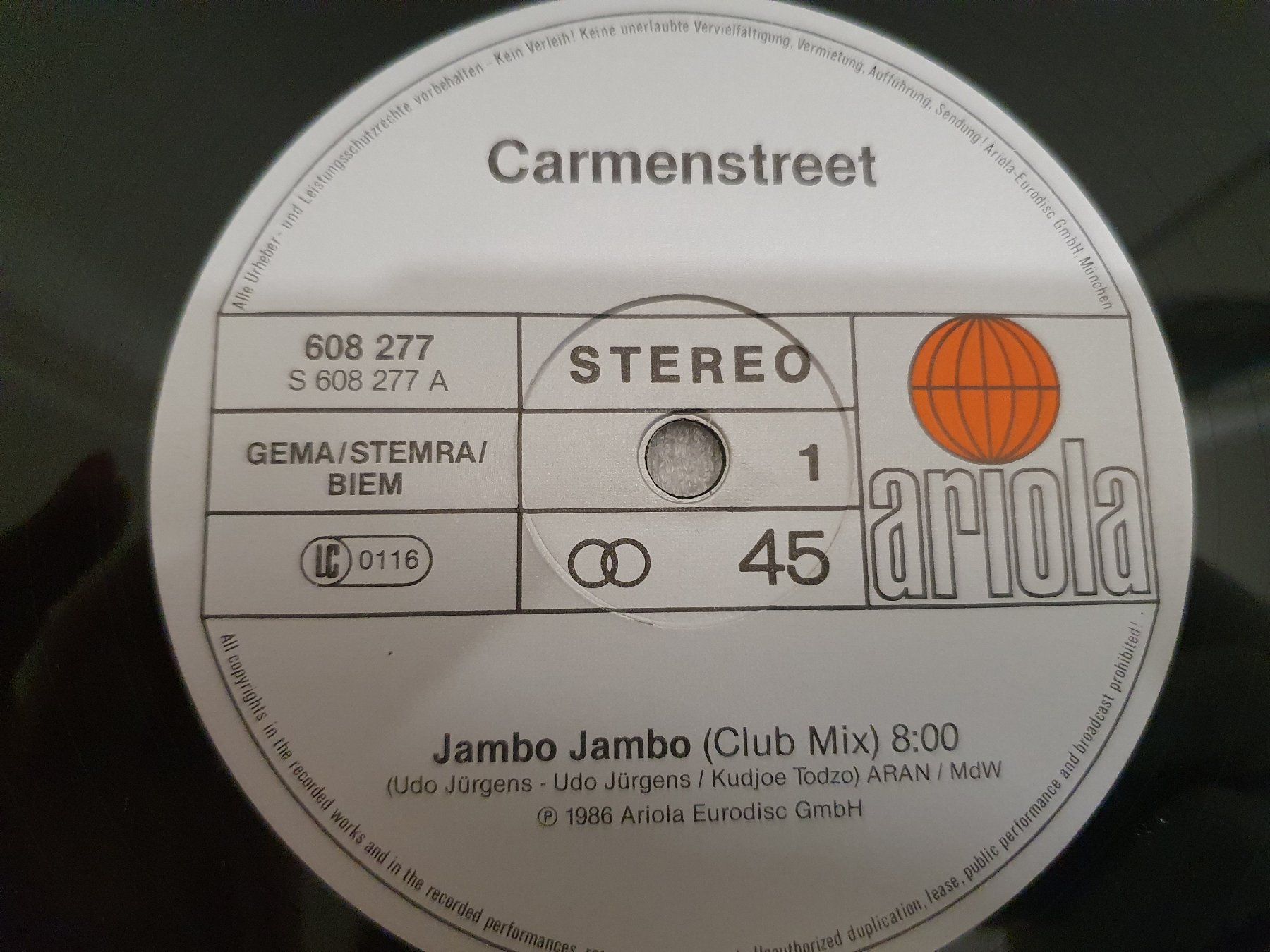 Dischi in vinile: Carmenstreet - Jambo Jambo – Usato da Uster venduto da Vinyl-Leidenschaft 3