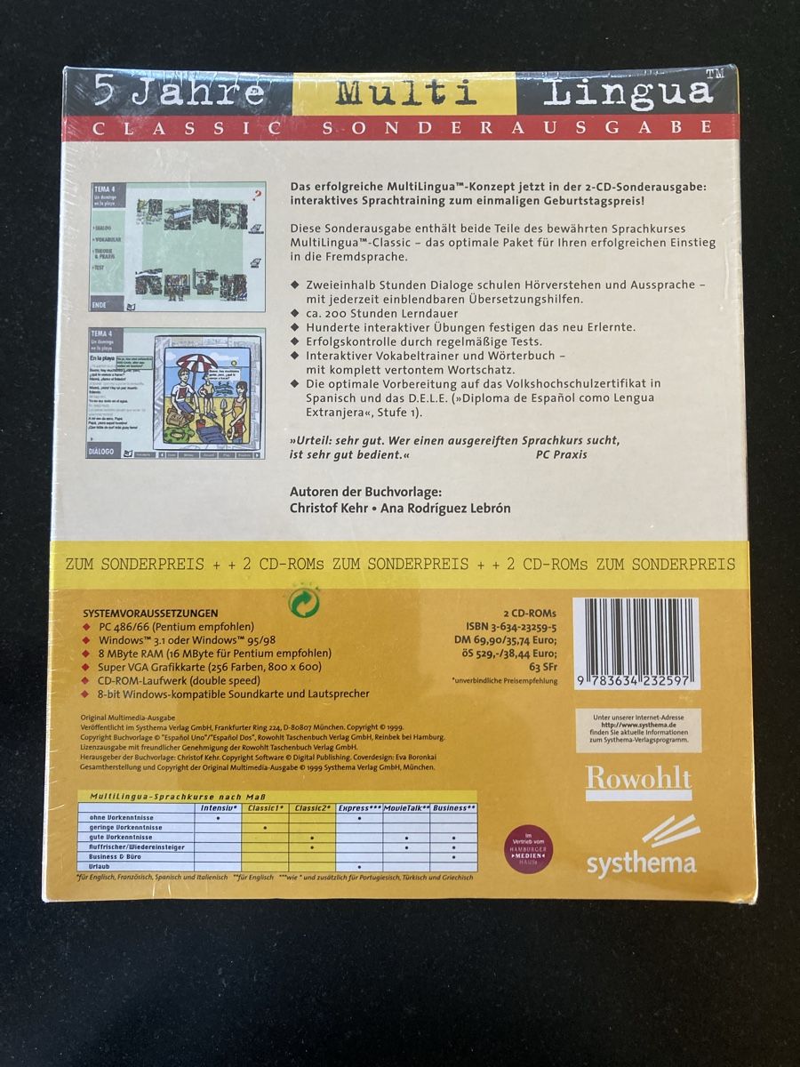 CDs: Multi Lingua ESPANOL uno & dos, Sprachkurs, originalverpackt – Neu und originalverpackt aus Effingen von Fylarama 1