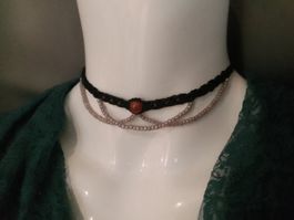 Makramee Kette / Choker mit Karneol