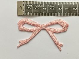 Applik echte St. Galler Spitze Schleife rosa 10 Stk
