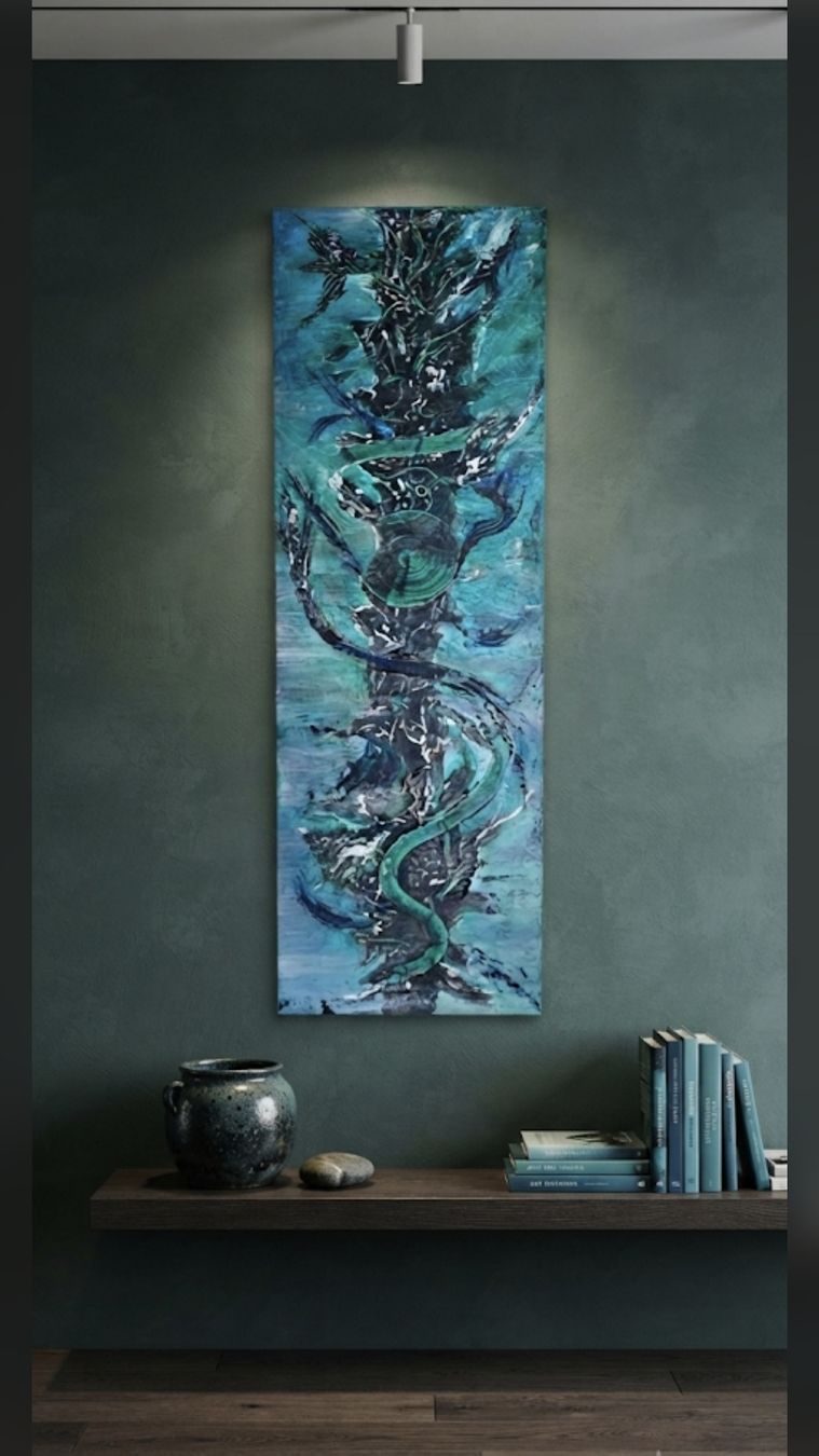 Dipinti: Gemälde " Spirale" handmade 30×100 – Nuovo (secondo la descrizione) da Riehen venduto da Steinbock1970
