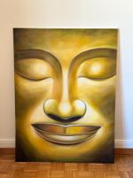 Smiling Buddha Oil Painting on Canvas in Pristine Condition