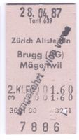 Billette Zürich Altstetten - Brugg (AG) Mägenwil