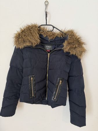 Doudoune French Kiss bleu marine avec fourrure taille XS