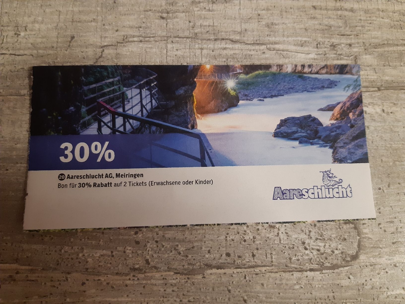 Buoni: 30% aareschlucht auf 2 tickets – Nuovo (secondo la descrizione) da Toffen venduto da Gwunderegge77