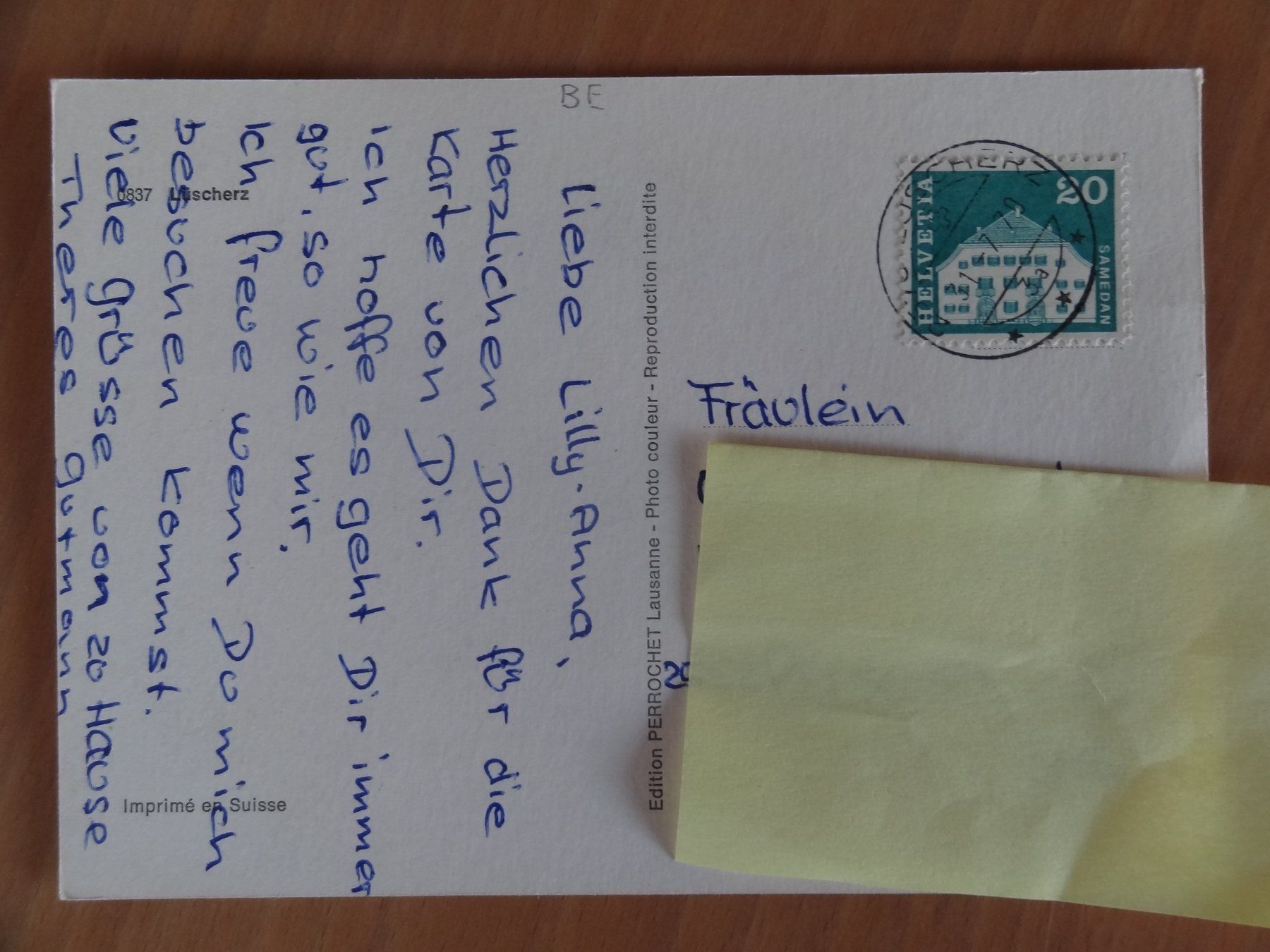 Cartoline postali: Lücherz - BE - 1970 – Usato da St Léonard venduto da Riglin 1