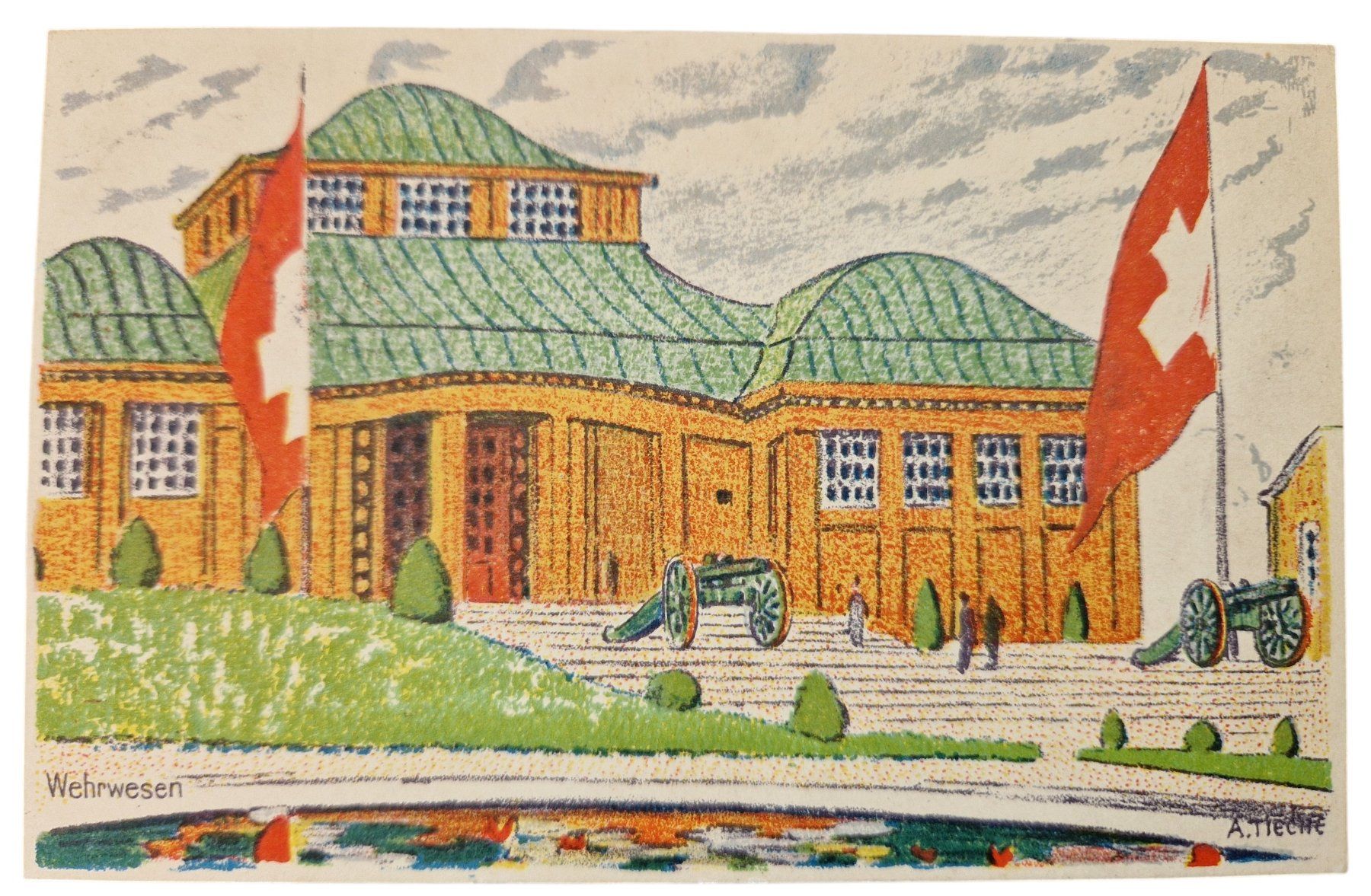 Cartoline postali: Ansichtskarte Landesausstellung Bern 1914 – Usato da Mörschwil venduto da aik_x8mc