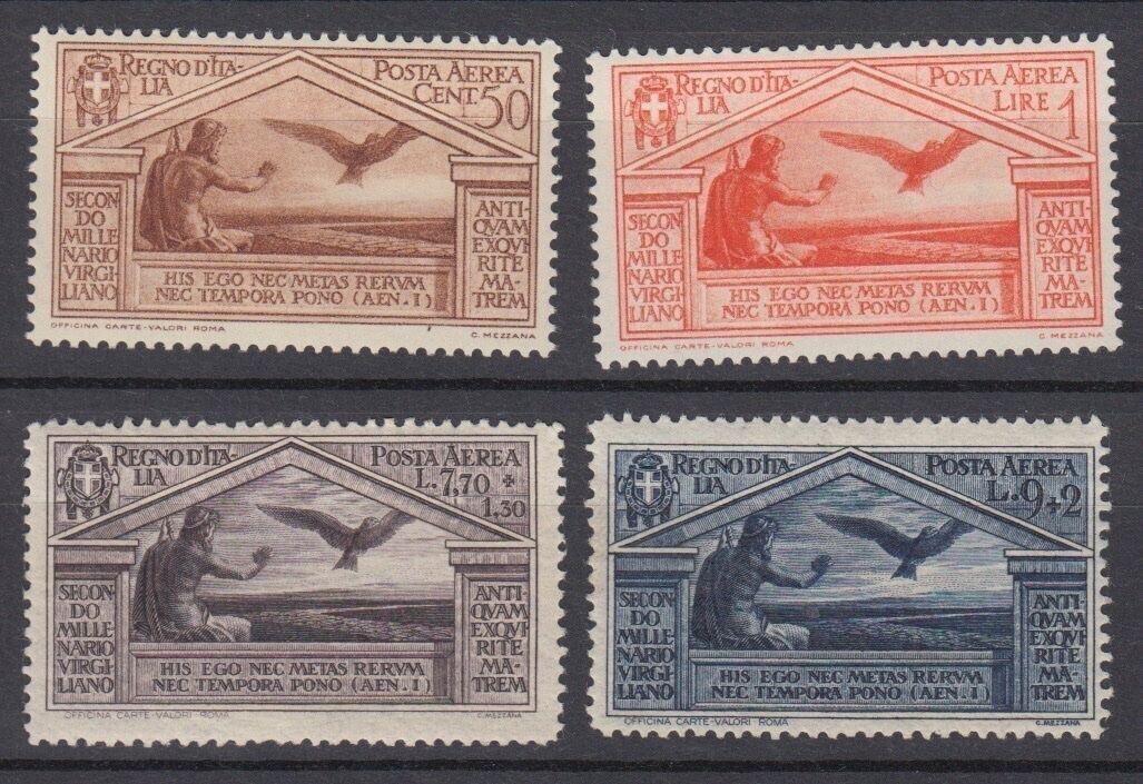Tutti i francobolli: ITALIEN 1930 VERGIL FLUGPOSTMARKEN MI.354-357 ** – Nuovo (secondo la descrizione) da Erlach venduto da Minka123