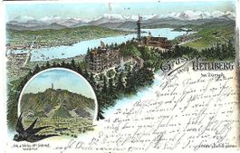 Gruss vom Uetliberg Schlumpf Litho