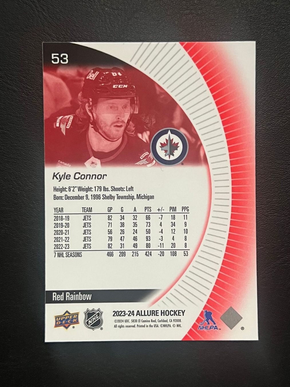 NHL Carte collezionabili: Kyle Connor 2023 Red Rainbow Winnipeg Jets – Nuovo (secondo la descrizione) da Möhlin venduto da SwissHockeyCards 1