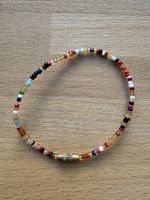 Colorful beaded bracelet with brass clasp - Handmade