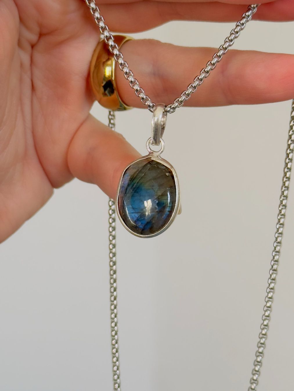 Catenine: Fashionable labradorite necklace – Nuovo e nell'imballaggio originale da Genève venduto da AGBERG 6
