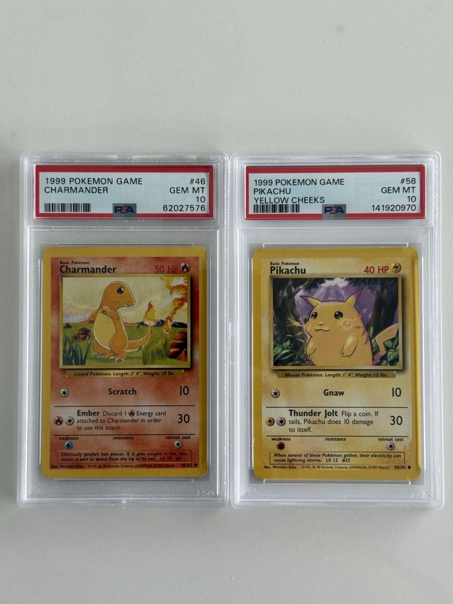 Pokémon Carte collezionabili: Pokemon Base Set 1999 PSA 10 GEM MINT Pikachu + Charmander – Nuovo (secondo la descrizione) da Locarno venduto da RicardoFuentes