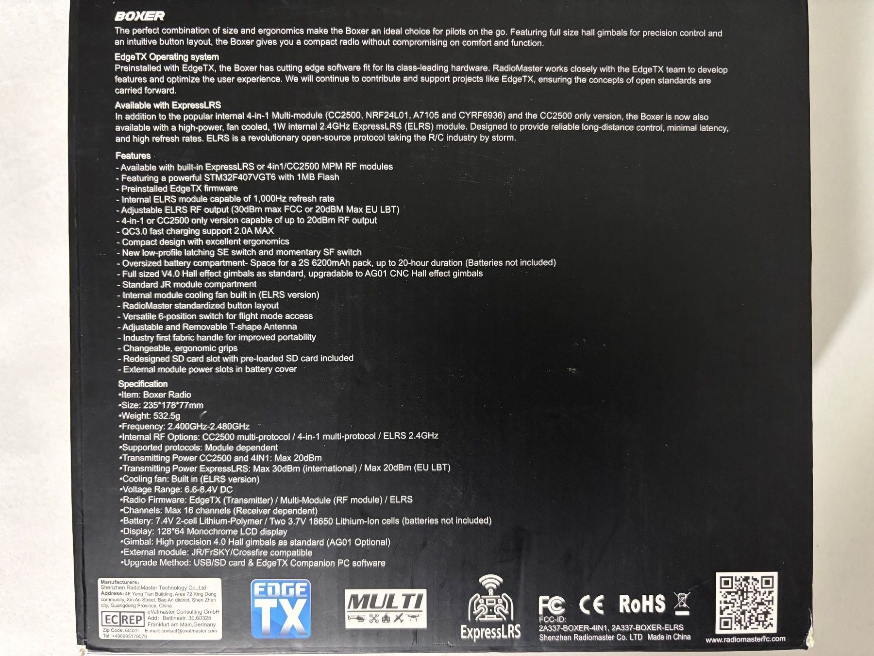 Radiomaster Commande à distance: Radiomaster Boxer 4in1 – D'occasion à Münsterlingen par SLano 2