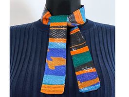 Twilly kleiner Schal 100% Seide handmade Silvia-K multicolor