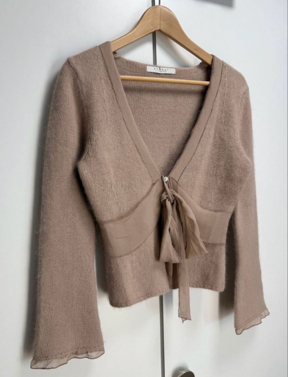 Giacche: Nougat Strickjacke Gr 36 mit Angora & Seide – Usato da jona venduto da paulan94