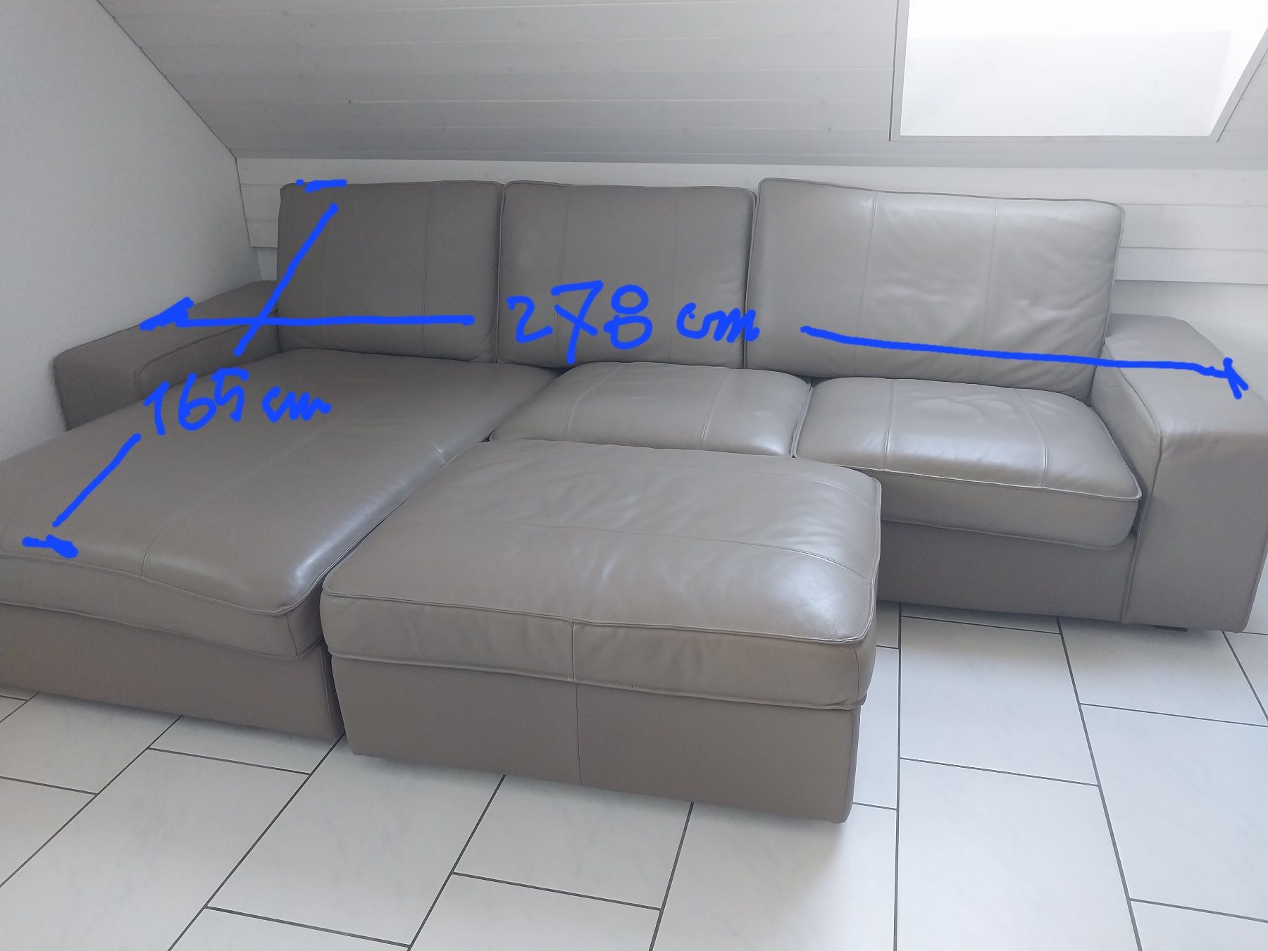 Ikea Sofas: IKEA Ecksofa aus Leder mit beweglicher Hocker & Stauraum – Gebraucht aus Mettmenstetten von syn_y7wh 3