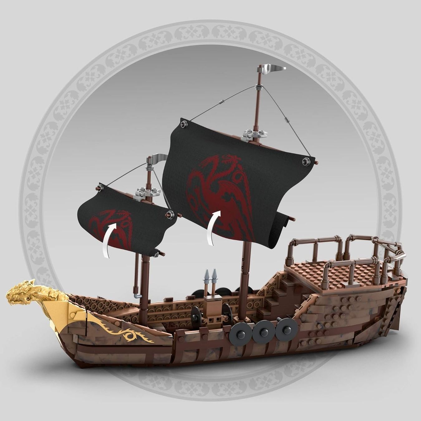 Lego Kit di costruzioni: Mega Construx Black Series Targaryen Warship – Nuovo e nell'imballaggio originale da St-Imier venduto da ATTAKSHOP 5