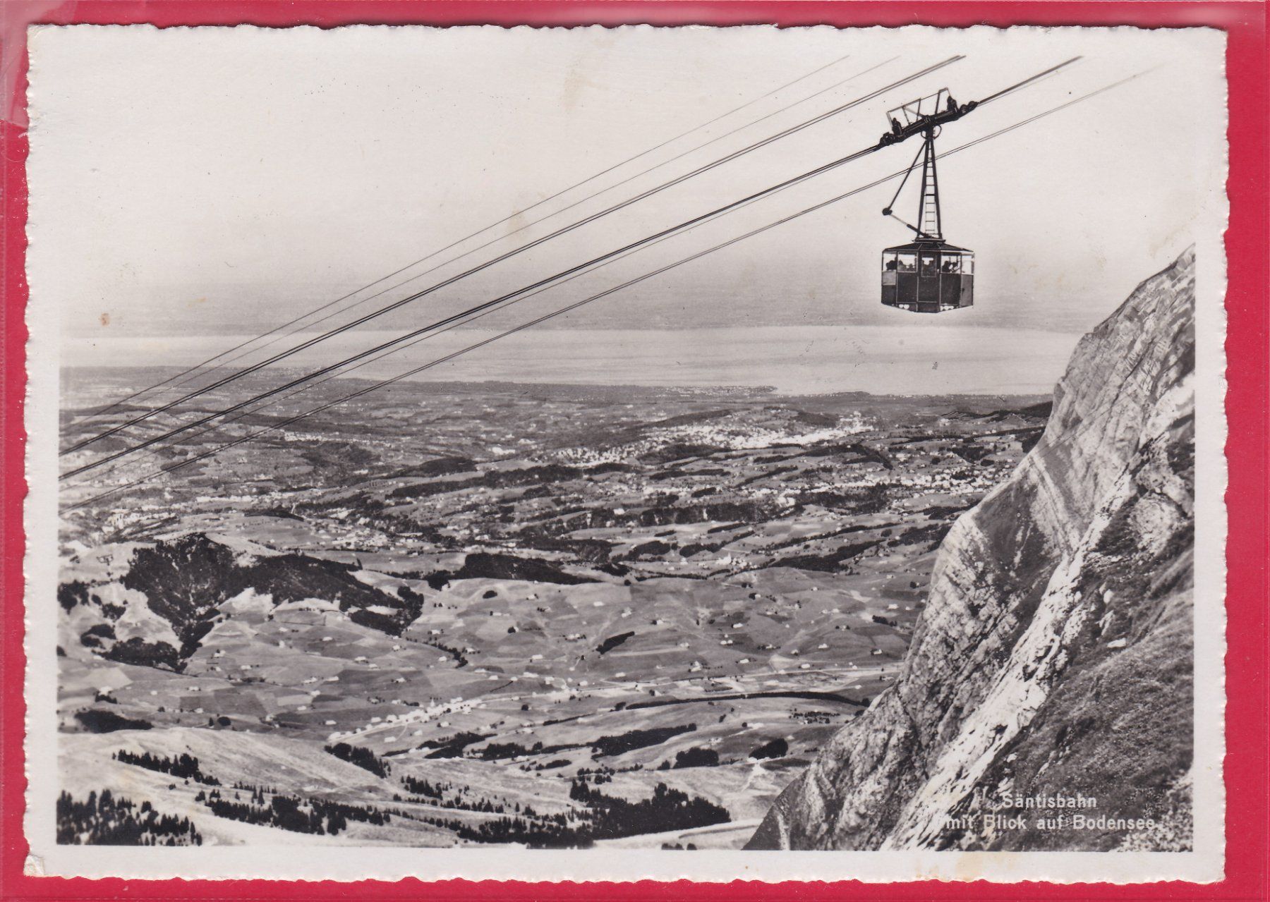 Cartoline postali: SÄNTISBAHN MIT BLICK AUF BODENSEE – Usato da Oberrieden venduto da Gebirgsstelze
