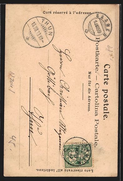 Cartoline postali: Litho Glaris, Cacao Suchard, Wanderer un – Usato da Berlin venduto da bartko-reher 1