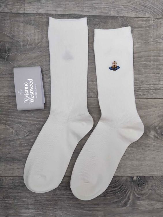 Gray Embroidered Socks by Vivienne Westwood on Sale