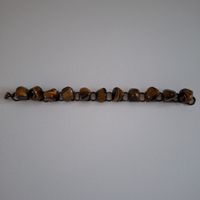 Vintage Armband mit Tigerauge Steinen Goldfarben