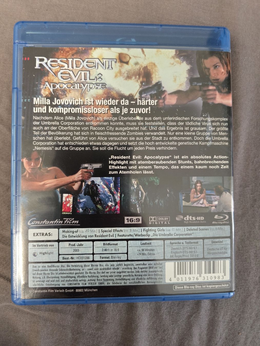 Alle DVDs: Blue-Ray Disc - Resident evil: apocalypse – Gebraucht aus Zug von nic_wlj8 1