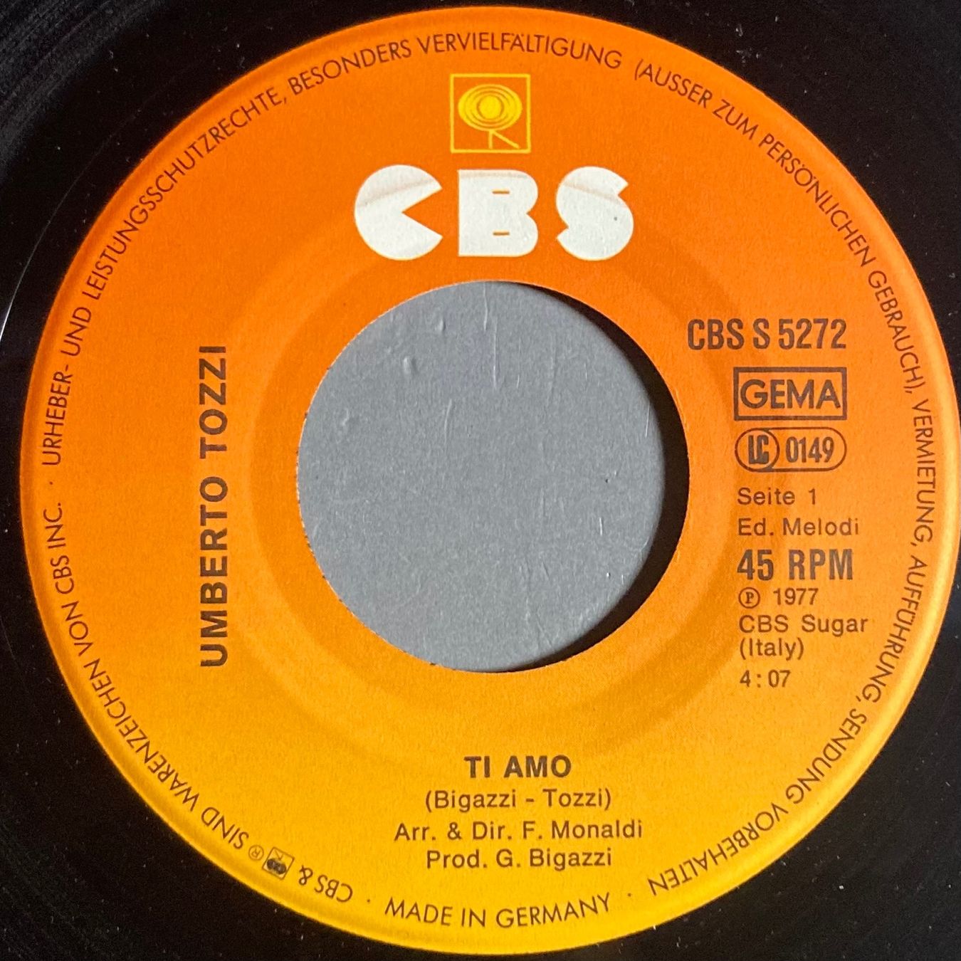Dischi in vinile: UMBERTO TOZZI - TI AMO – Usato da Poliez-Pittet venduto da Newtown-Records 2